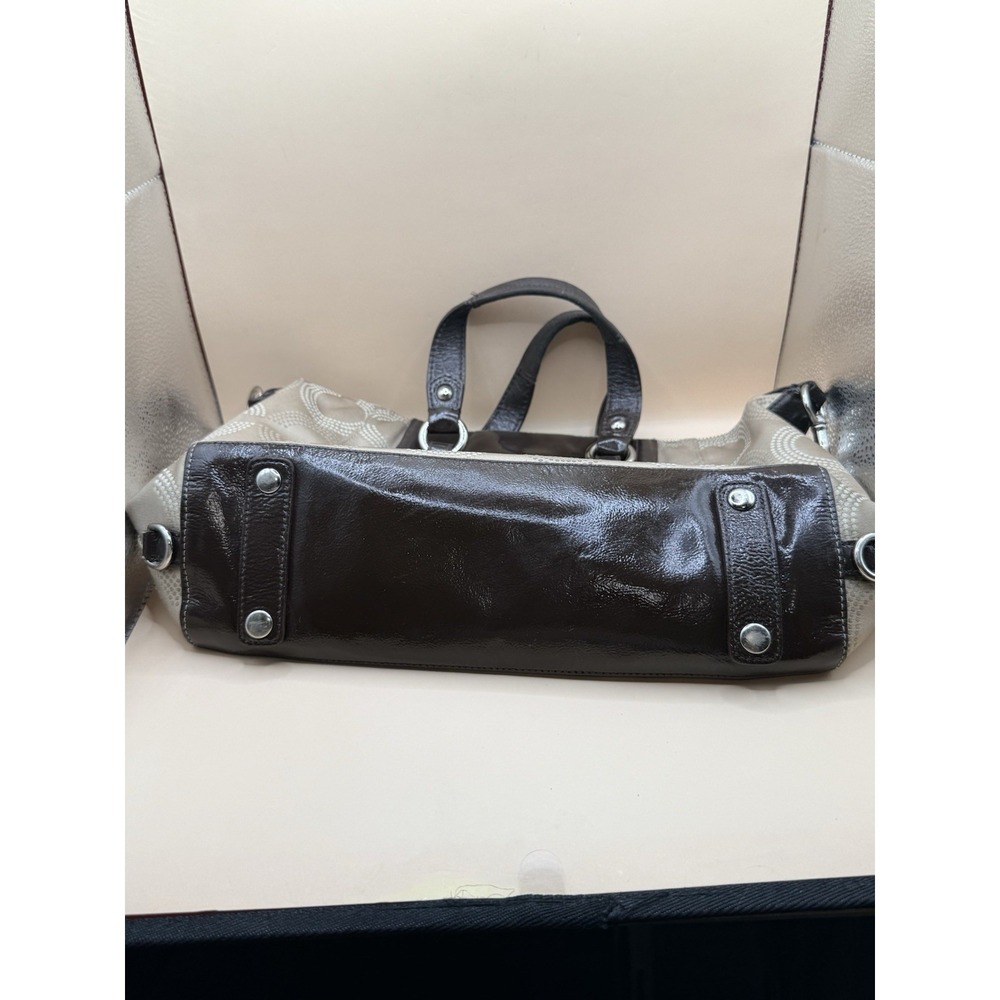 Coach Ashley Dotted OP Art Satchel Hand Bag Purse F20027 Brown-read description - Picture 4 of 16